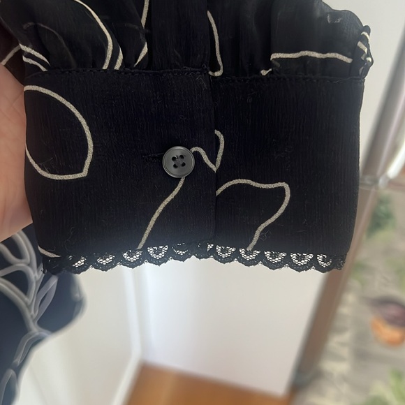 Ann Taylor Elegant Black Sheer Blouse L - Picture 5 of 7